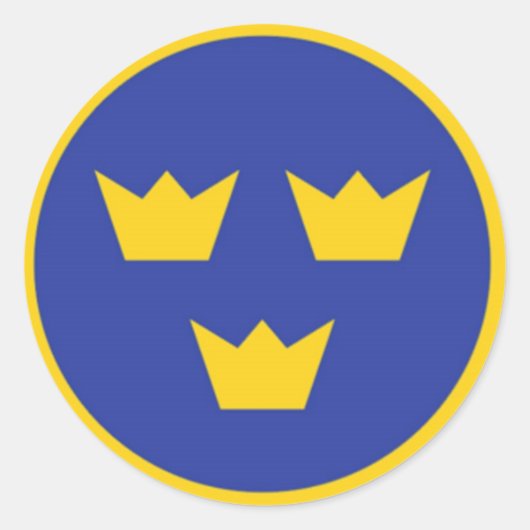 Sticker Rond Suédois Tre Kroner (Devant)