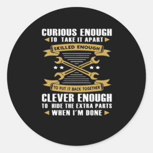 Sticker Rond Suffisamment Curieux Pour L'Apporter Compétence - 