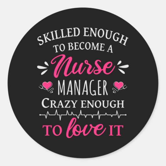 Sticker Rond suffisamment qualifié pour devenir infirmière gest (Devant)