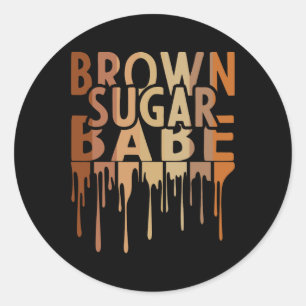 Sticker Rond Sugar Brown Be Black Melanin African Pride Black H