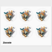 Sticker Rond Sugar Skull Day of the Dead (Feuille)