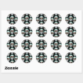 Sticker Rond Sugarskull de mauvaise herbe (Feuille)