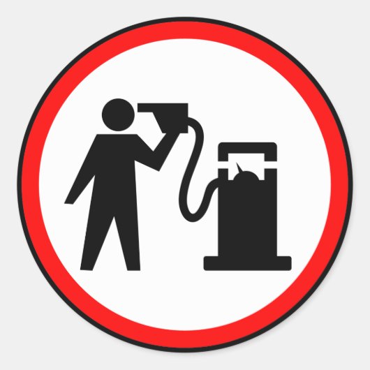 Sticker Rond Suicide à l'essence (Devant)