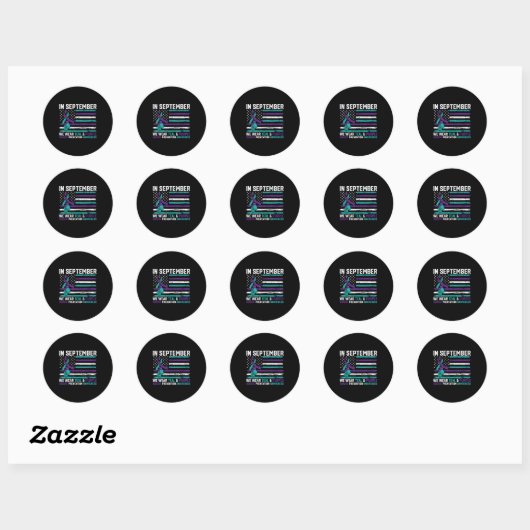 Sticker Rond Suicide Awareness 2024 In September We Wear Teal P (Feuille)