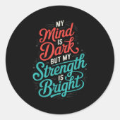 Sticker Rond Suicide Awareness Depression Anxiety Mental Health (Devant)