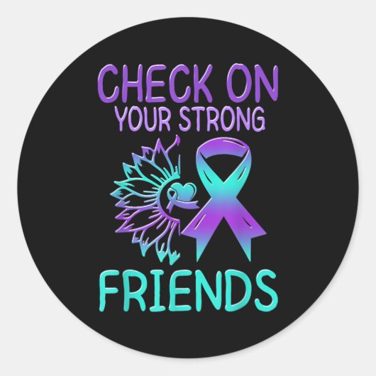 Sticker Rond Suicide Awareness Suicide Prevention Suprt Survivo (Devant)