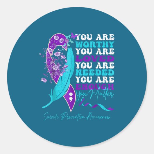Sticker Rond Suicide-prevention Awareness-sitive-motivational-s (Devant)