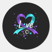 Sticker Rond Suicide Prevention - Semicolon Suicide Awareness R (Devant)