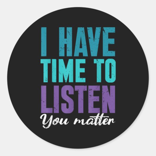 Sticker Rond Suicide Prevention You _ I For Suprters (Devant)