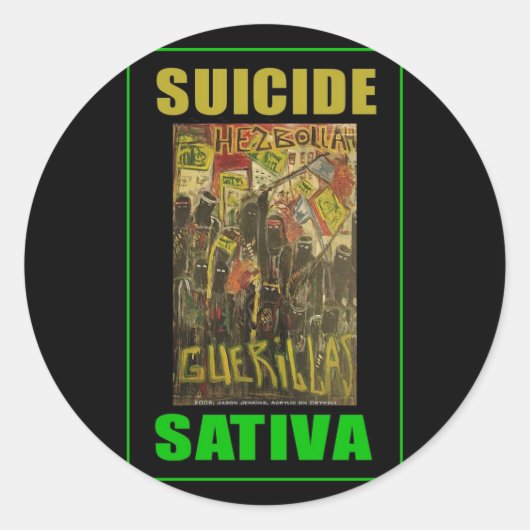 STICKER ROND SUICIDE SATIVA (Devant)