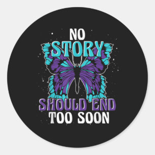 Sticker Rond Suicide Sensibilisation au suicide Bouton de ruban