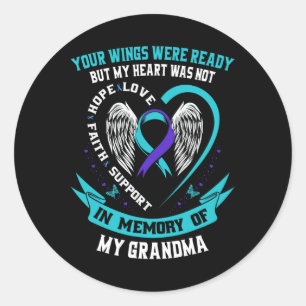 Sticker Rond Suicide Sensibilisation Chemise Grand-mère Prévent