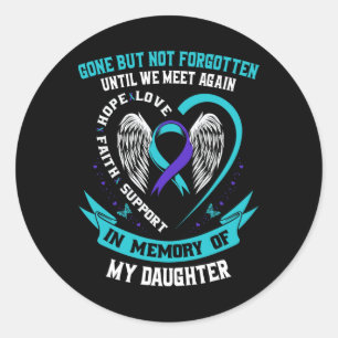 Sticker Rond Suicide Sensibilisation Fille-Chemise Est Partie M
