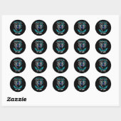 Sticker Rond Suicide turquoise et violet Sensibilisation au rub (Feuille)