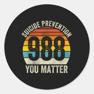 Sticker Rond Suicide vintage 788 Prévention du suicide des chem