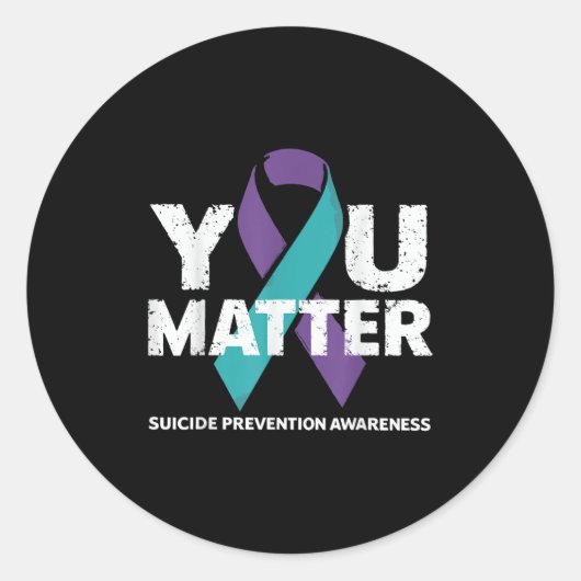 Sticker Rond Suicides Prevention Shirts Suicide Awareness (Devant)
