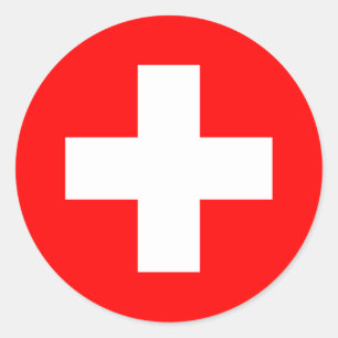 Sticker Rond Suisse - Drapeau suisse