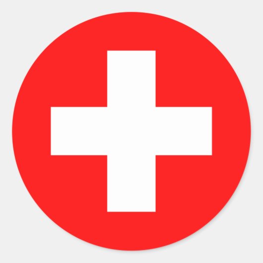Sticker Rond Suisse - Drapeau suisse (Devant)