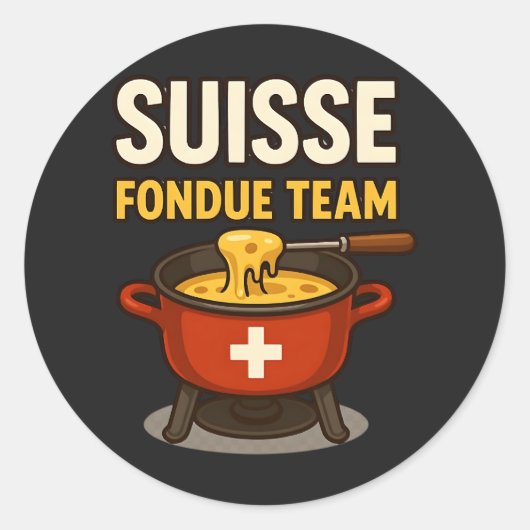 Sticker Rond Suisse Fondue Team (Devant)