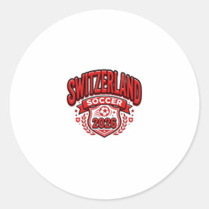 Sticker Rond Suisse Football 2026 Football Gras Pays Typogr