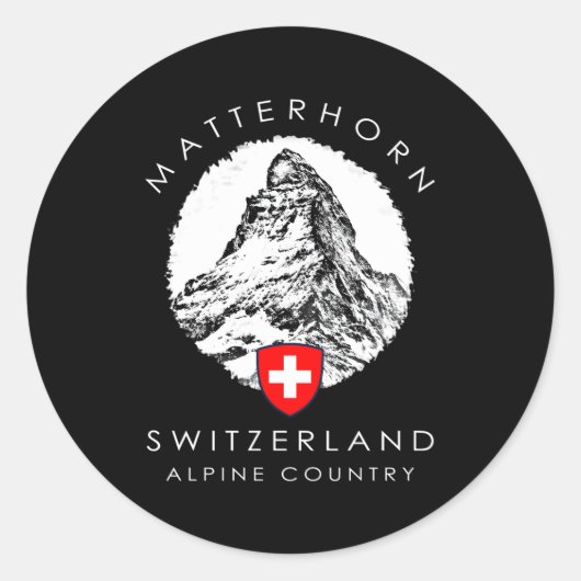 Sticker Rond Suisse Matterhorn Xo4U Original (Devant)