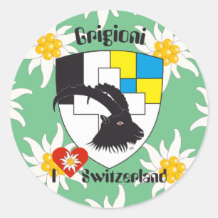 Sticker Rond Suisse, Suisse, Svizzera, Svizra, Kleber