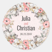Sticker rond Suite Mariage en ruban Floral (Devant)