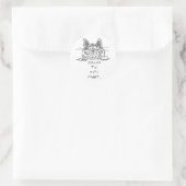 Sticker Rond Suivez le lapin blanc, chat Cheshire griffé (Sac)