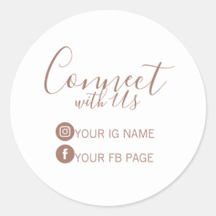 Sticker Rond Suivez le package d'autocollants Instagram et Face