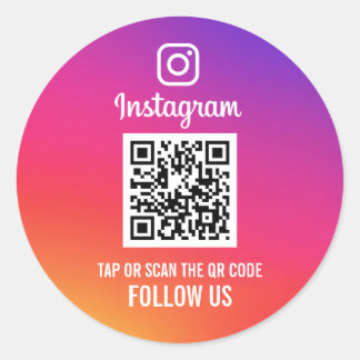 Sticker Rond Suivez-nous Instagram Social Media QR Code