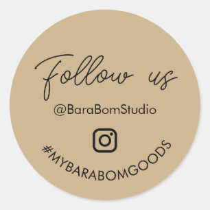 Sticker Rond Suivez-nous sur l'autocollant de paquet Instagram