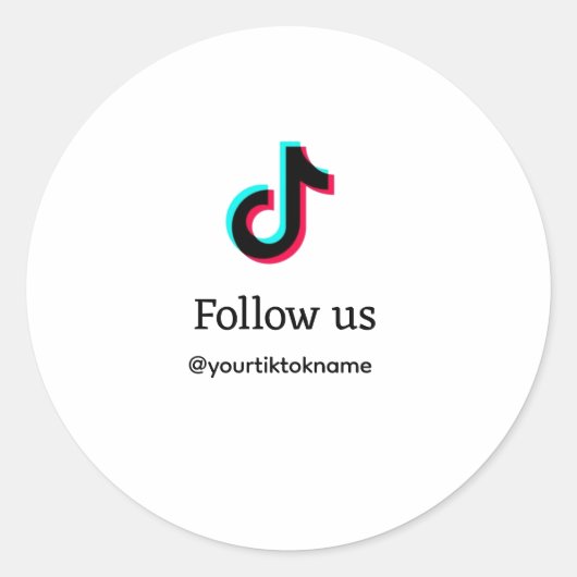 Sticker Rond suivez-nous tiktok nom d'utilisateur médias sociau (Devant)