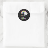 Sticker Rond Suivez vos rêves Cute Rainbow Cloud (Sac)