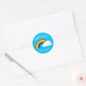 Sticker Rond Suivez vos rêves Kawaii Rainbow (Enveloppe)