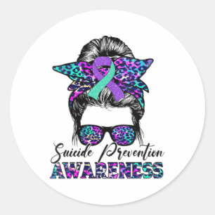 Sticker Rond Sujet de sensibilisation à la prévention du suicid