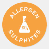 Sticker Rond Sulphites Allergène Avertissement (Devant)