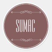 Sticker Rond Sumac Personalisé Moderne Violet Texte Blanc (Devant)