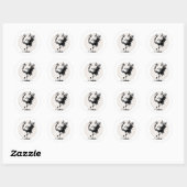Sticker rond Sumi-e Crane (Feuille)