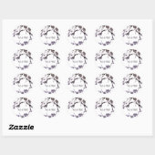 Sticker Rond Sumie de fleur de prune (Feuille)