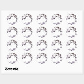 Sticker Rond Sumie de fleur de prune (Feuille)