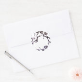 Sticker Rond Sumie de fleur de prune (Enveloppe)