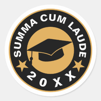 Sticker Rond Summa Cum Laude Graduation