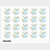 Sticker Rond Summer Beach Ocean Surboard Baby shower (Feuille)