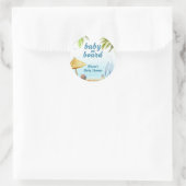 Sticker Rond Summer Beach Ocean Surboard Baby shower (Sac)