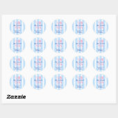 Sticker Rond Summer Blue Stripe Beach Vie Anniversaire (Feuille)