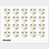 Sticker Rond Summer Boho Surf Plage Van Baby shower (Feuille)