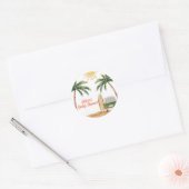 Sticker Rond Summer Boho Surf Plage Van Baby shower (Enveloppe)