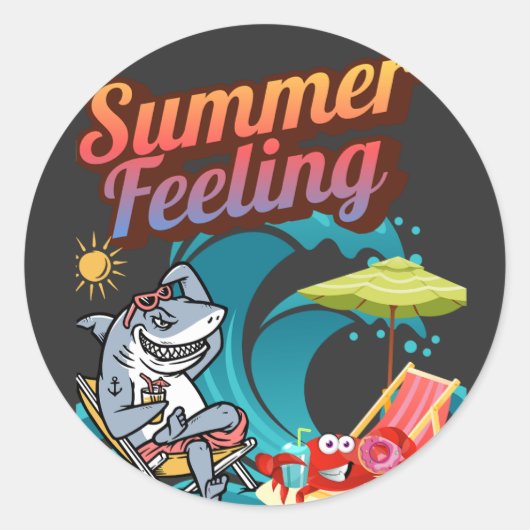 Sticker Rond Summer Feeling (Devant)