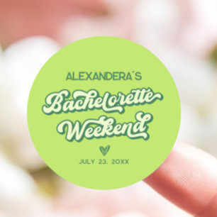 Sticker Rond Summer Green Pool Party Bachelorette Favoriser