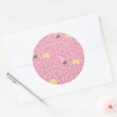 Sticker Rond Summer Ice Cream Pattern (Enveloppe)